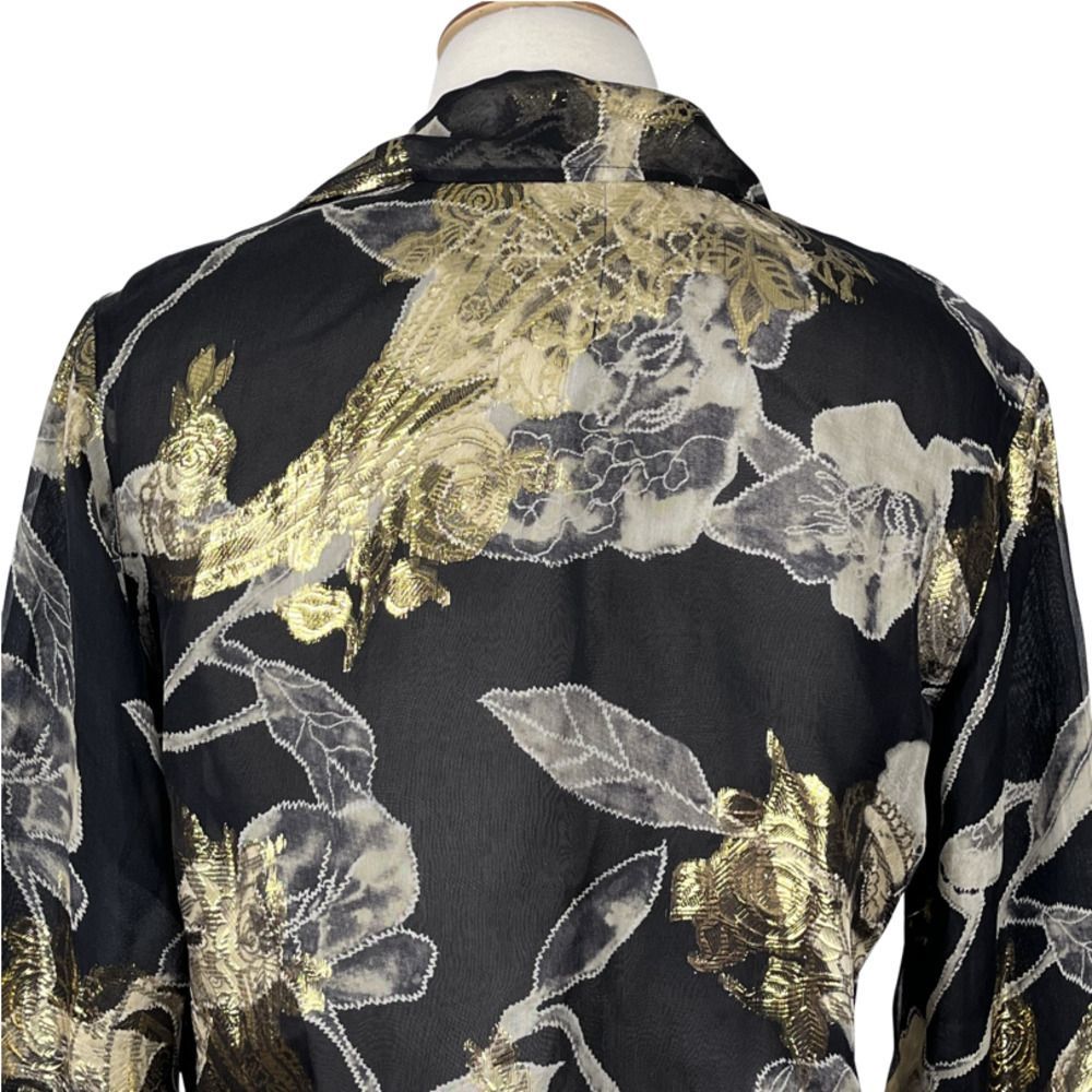 Chico's Silk Goldie Floral Tropez Jacket Size 0 - Picture 6 of 8